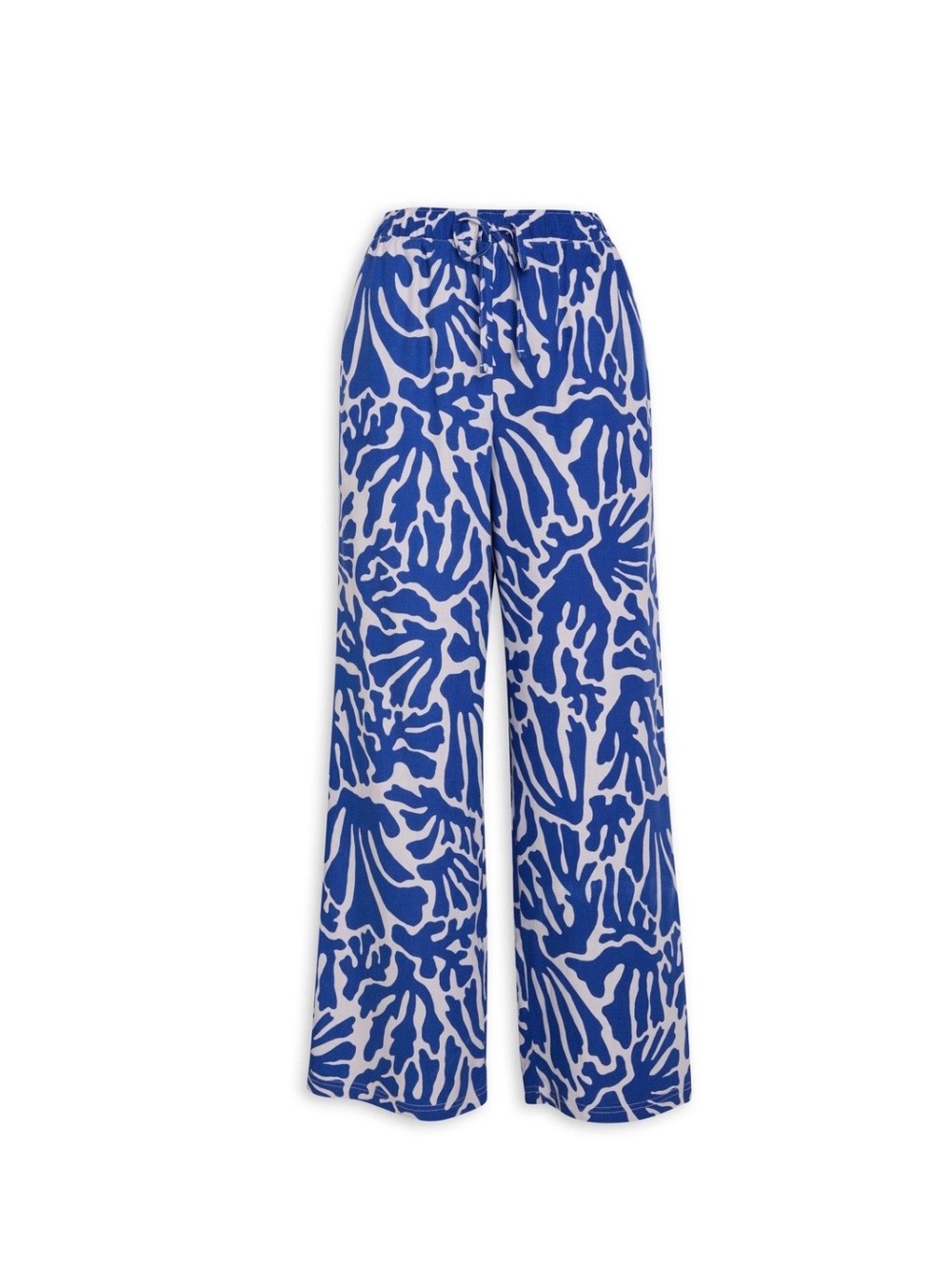 NWOT Blanco by Nature Oceania Blue White Wide Leg Beach Pants Size L